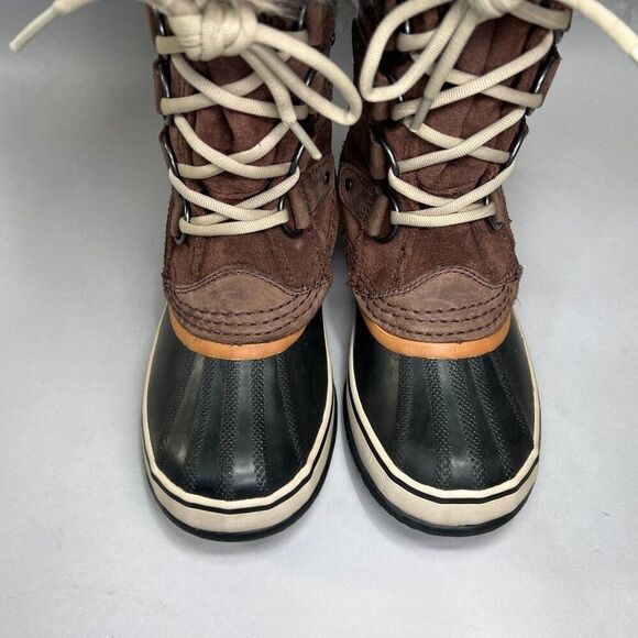 Sorel JOAN OF ARCTIC Boots Women's Size 7 Waterproof Brown Suede Winter Snow - Picture 4 of 14